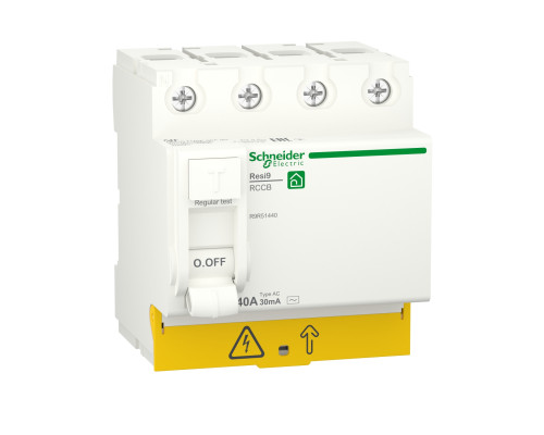 Диференційний Вимикач Навантаження Resi9 Schneider Electric 40 A, 30 Мa, 4P, Тип Ас